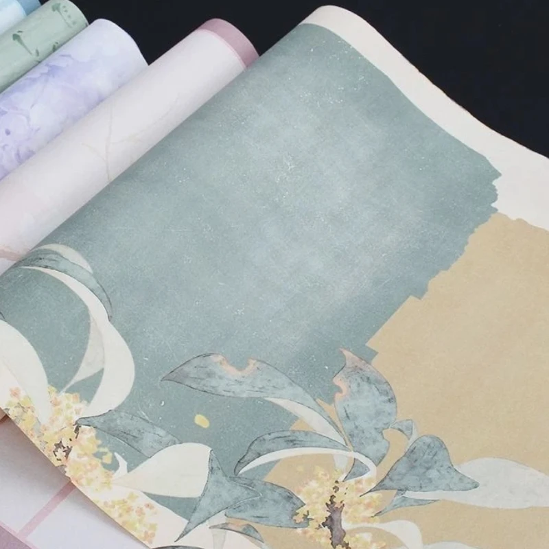 Chinese Calligraphy Xuan Paper Roll Semi-Ripe Vertical Grid Square Lined Rice Paper for Small Regular Script Writing Creation