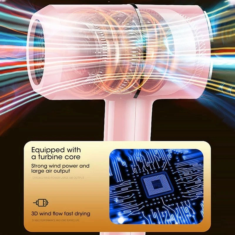 Secador de pelo profesional de 1200W con energía eólica, potente secador de pelo eléctrico de aire caliente/frío, herramientas de peluquería, 210-240V