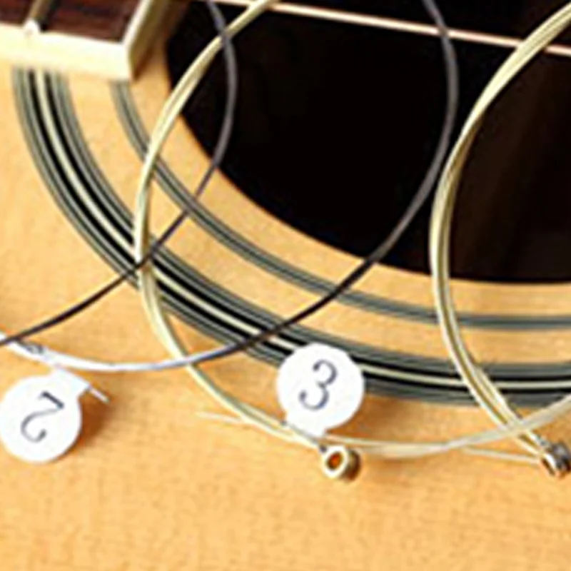 

[БЕСПЛАТНО] 6 шт. Практические никелированные стальные гитарные струны для акустической деревянной гитары и аксессуары для гитарных инструментов.