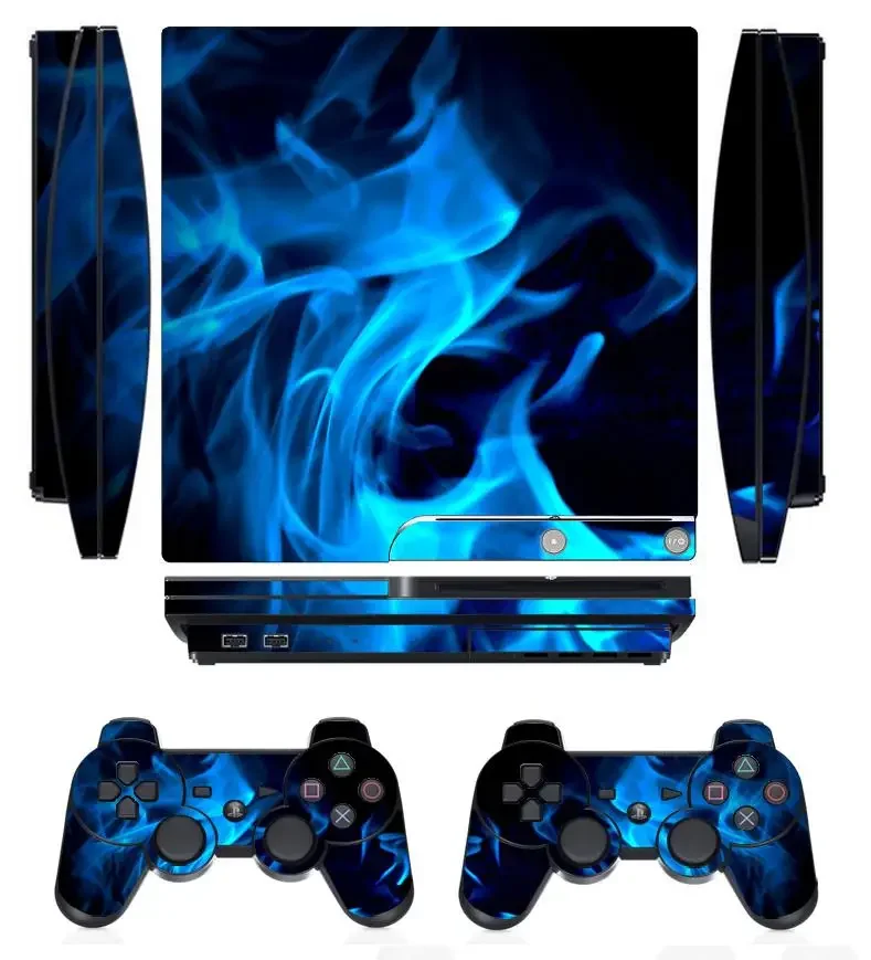 ملصق جلدي من الفينيل Fire 1552 لهاتف Sony PS3 Slim PlayStation 3 Slim و2 ملصقات جلود وحدة التحكم