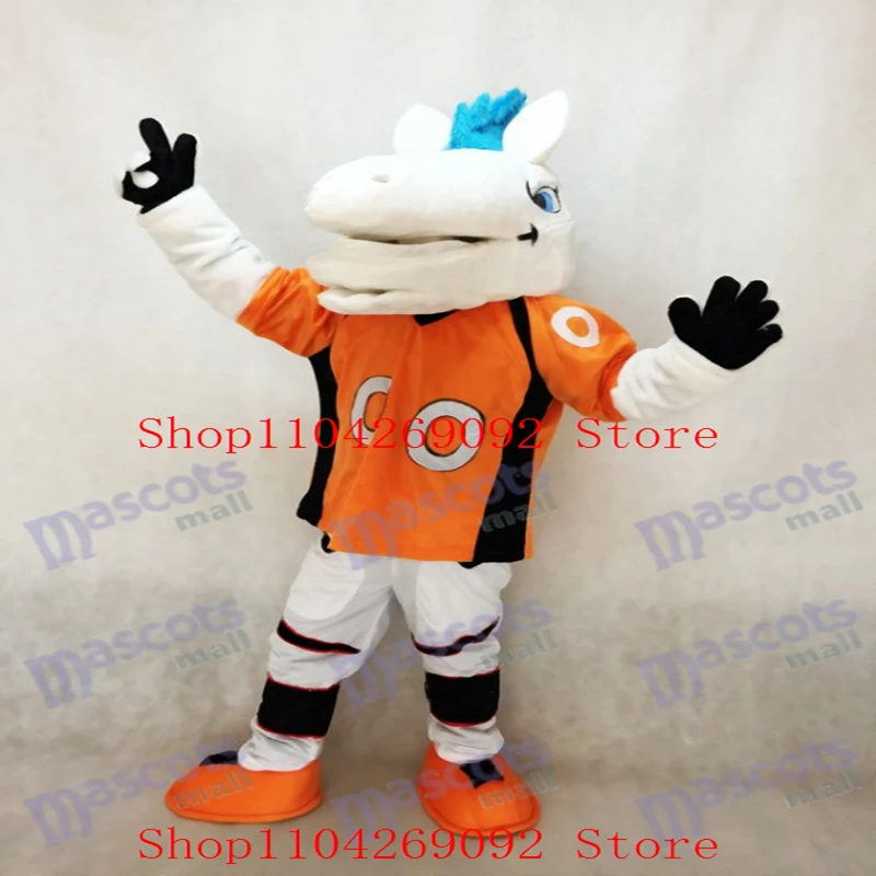 

Mustang Horse Broncos with Blue Mane Mascot Costume Cartoon Fursuit Cosplay Costume Animal Character Outfit Suit Birthday Party