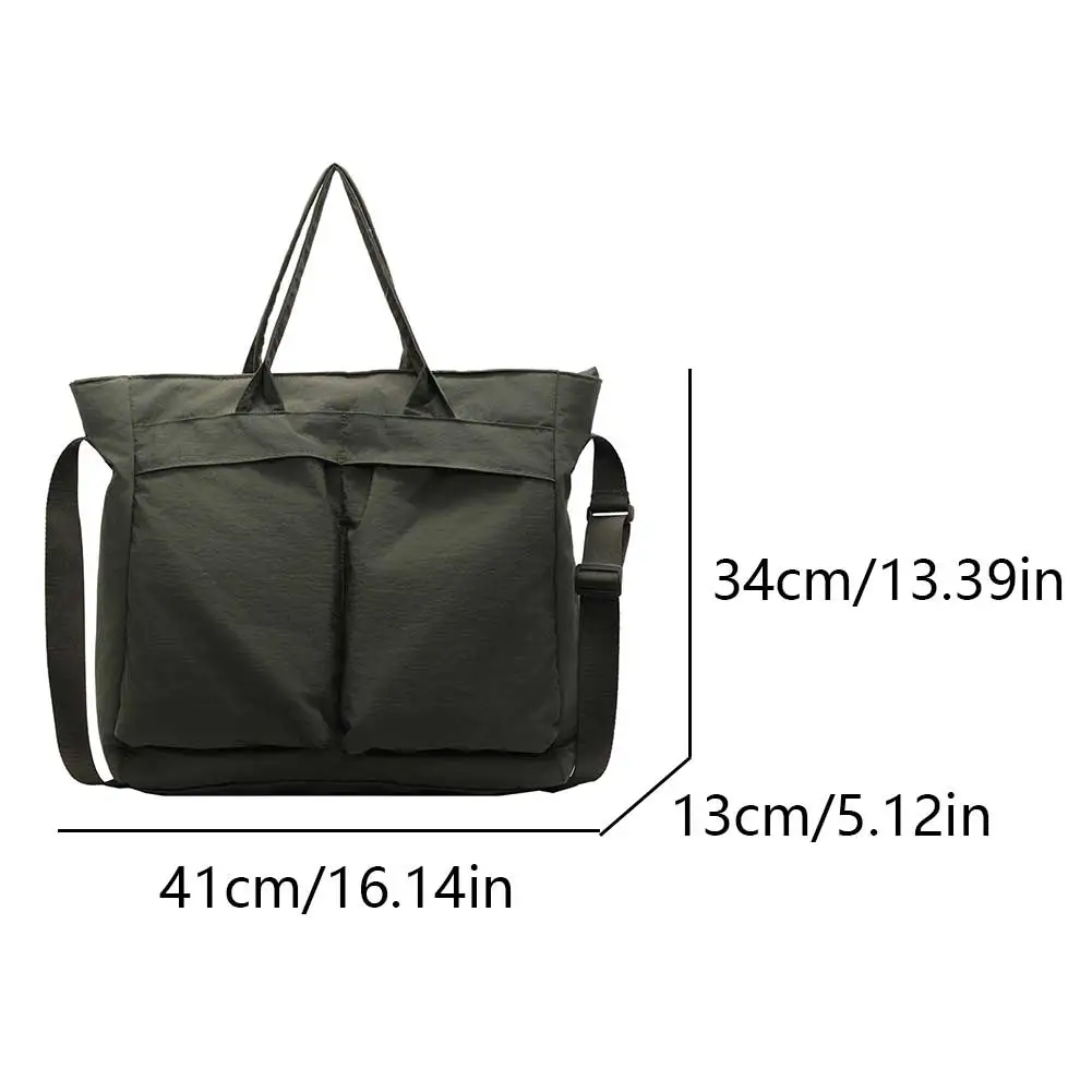 

Women Solid Color Handbag Large Capacity Slouchy Tote Handbag Adjustable Strap Leisure Satchel Bag Girls Shopper Bag