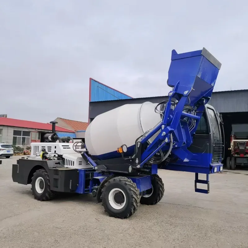 High Load Moment Self-Feeding Mixing Fully Automatic Feeding Concrete Mixer Truck Tank Truck Cement Integrated Pump