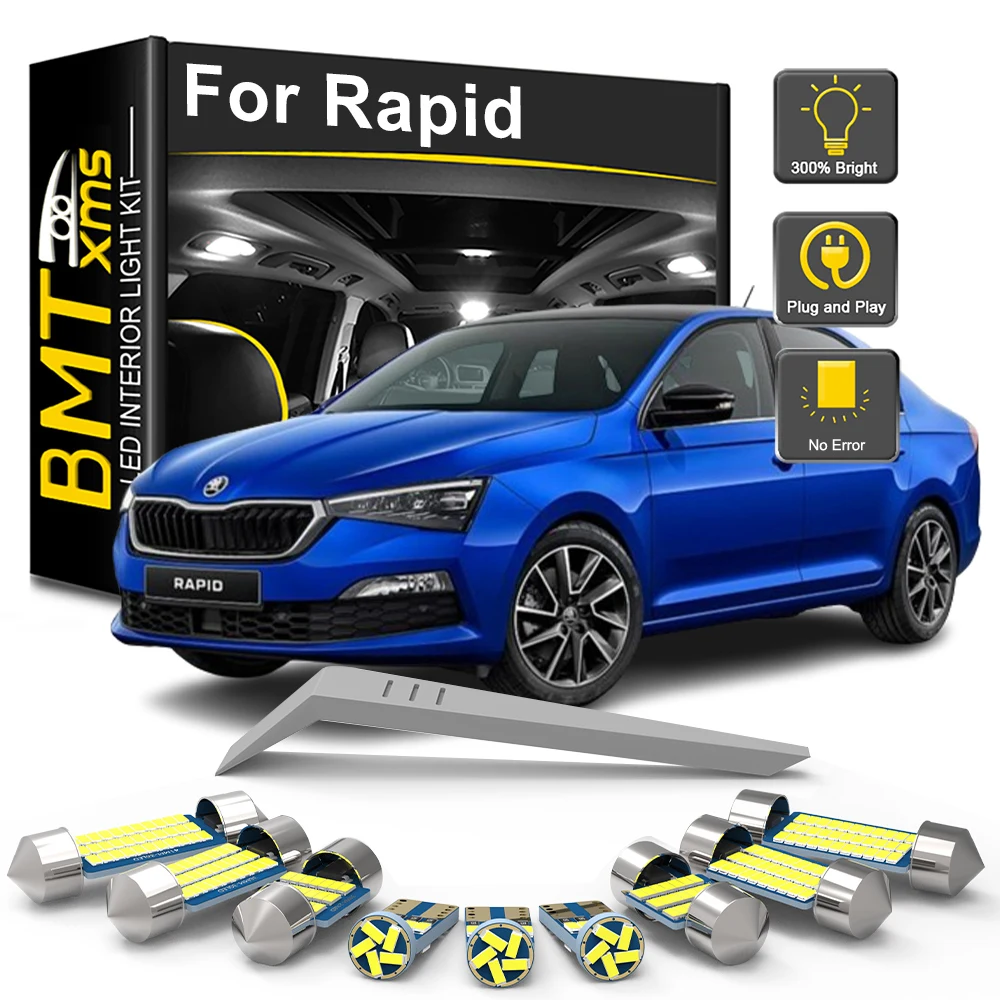

BMTxms 10PCS Canbus Car LED Interior Light Bulb For Skoda Rapid NH1 NH3 NA2 Saloon Spaceback 2011 2012-2018 2019 2020 2021 2022