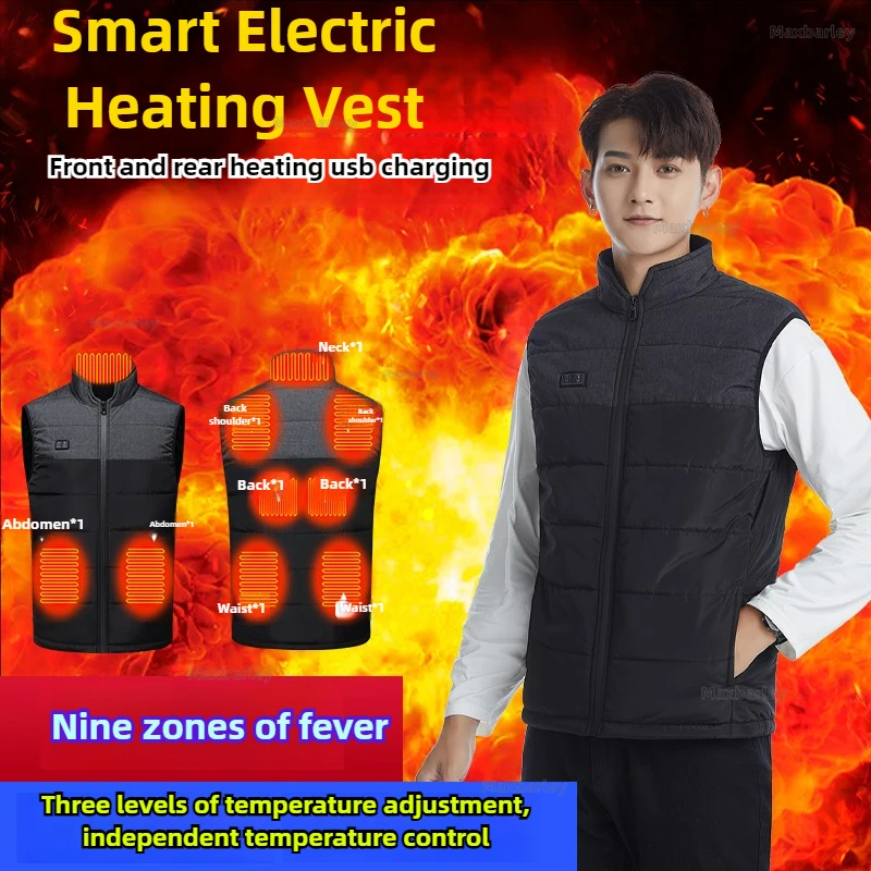 الشتاء الحرارية سترة USB الذكية الذاتي التدفئة يندبروف الباردة واقية جاكيت بلا إكمام الرجال النساء تشغيل المشي لمسافات طويلة تزلج ساخنة صدرية #1