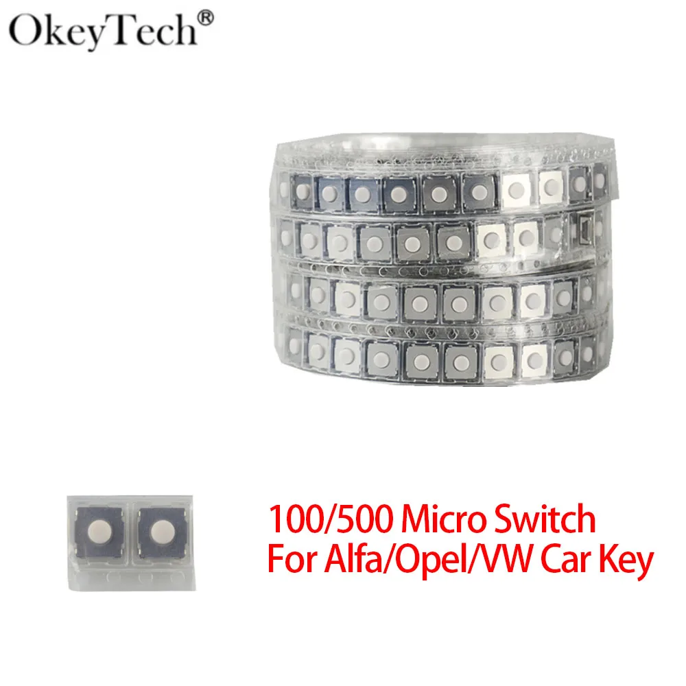 Okeytech 100/500PCS Car Key Miniature Button Micro Switch For vw For Alfa For Opel Remote Key Buttons Switches