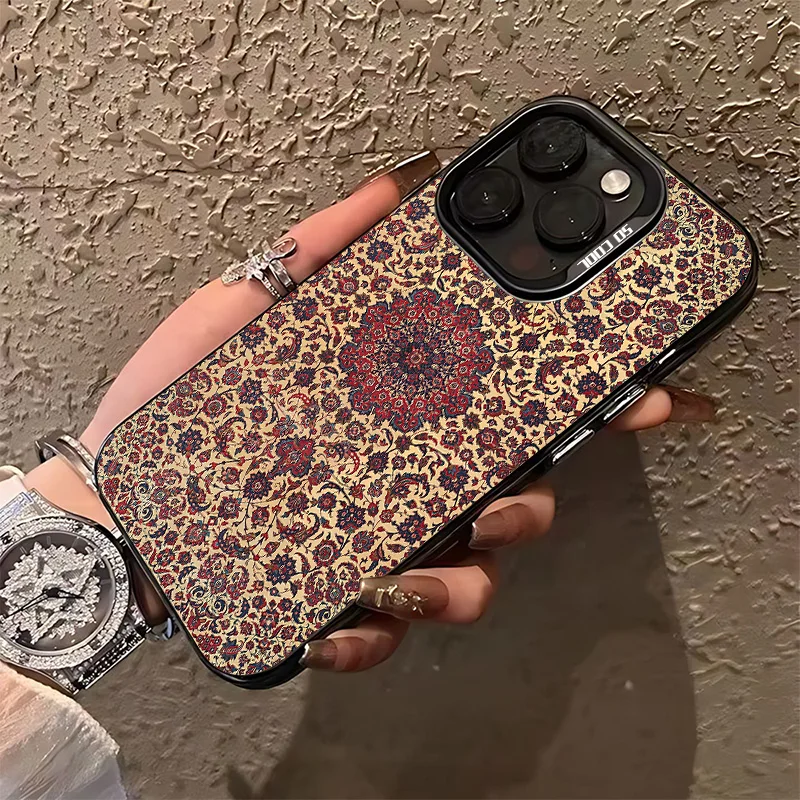 Persian Carpet Style Popular Phone Case For iPhone 16e 16 15 14 13 12 11 mini Pro Max X XR XSMAX 8 7 Plus Anti Fall Matte - náhled 2