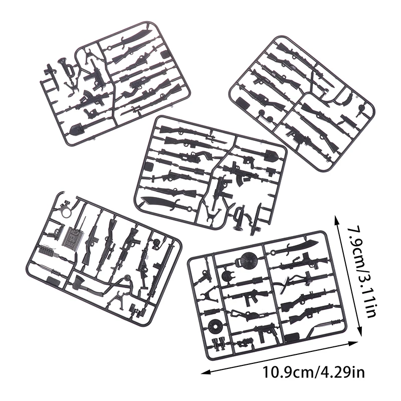 Lot de blocs de construction pour figurines de soldats, 5 pièces, accessoires pour machine à raps, jouets à monter soi-même