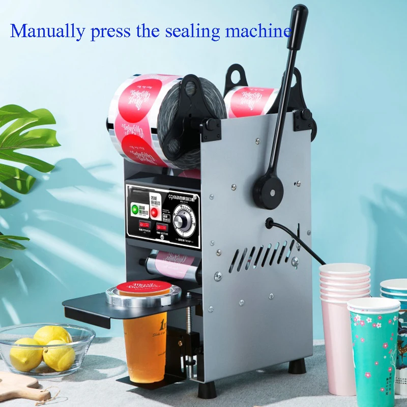 Semi-automatic Plastic Cup Sealing Machine Milk Tea Packing Sealer For Standard Cup With Counting Function