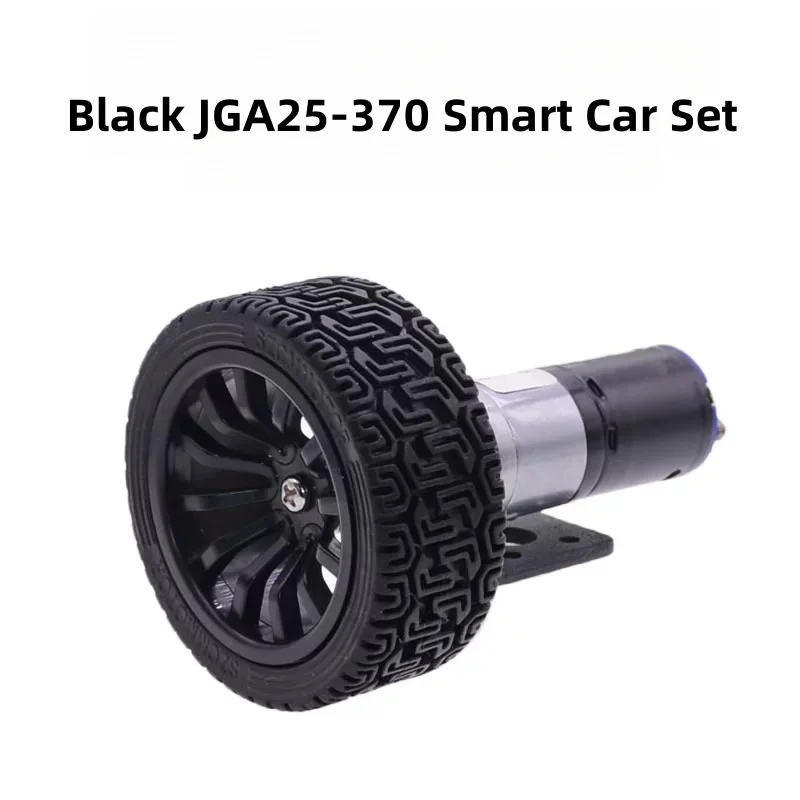 6V12V Black Upgrade JGA25-370 Gear Motor DIY Smart/Intelligent Car Robot Model Chassis Wheel/Tyre High Torque Low Speed