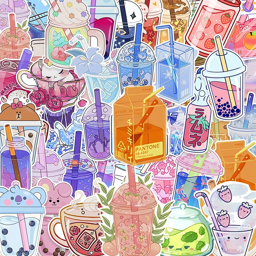 10/30/50 stücke Ins Stil Nette Trinken Tasse Graffiti Aufkleber Ästhetische DIY Sammelalbum Wasser Flasche Laptop Kawaii blase Tee Aufkleber