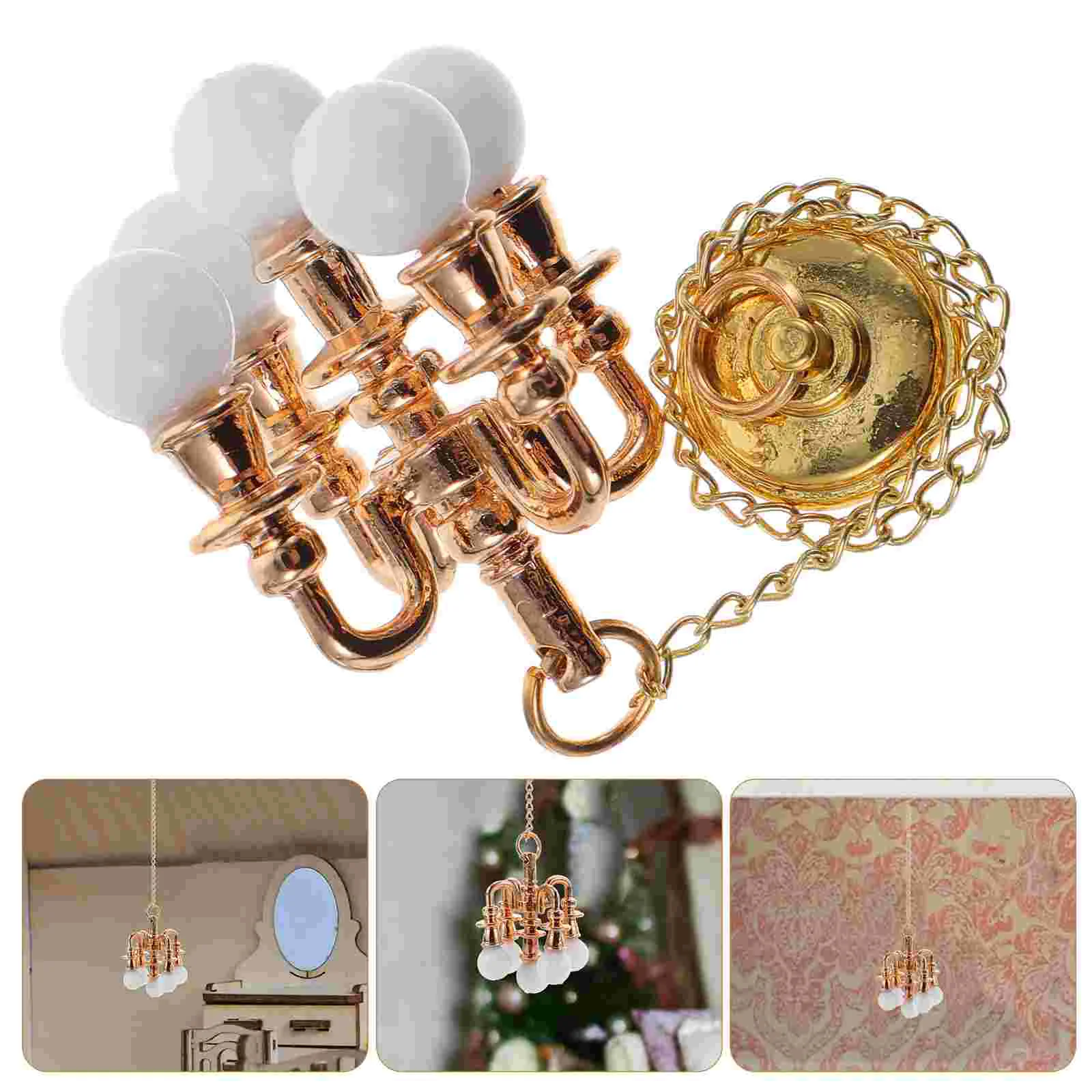 Accessories Dollhouse Chandelier Pendant Light Ceiling Plastic Tiny Hanging Lamp