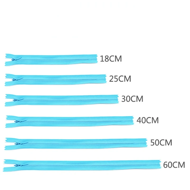 10pcs 18cm-60cm Invisible Zippers Nylon Coil Zippers for Tailor Sewing Clothes Cushion Skirt Crafts Bulk Zippers Pull Charms