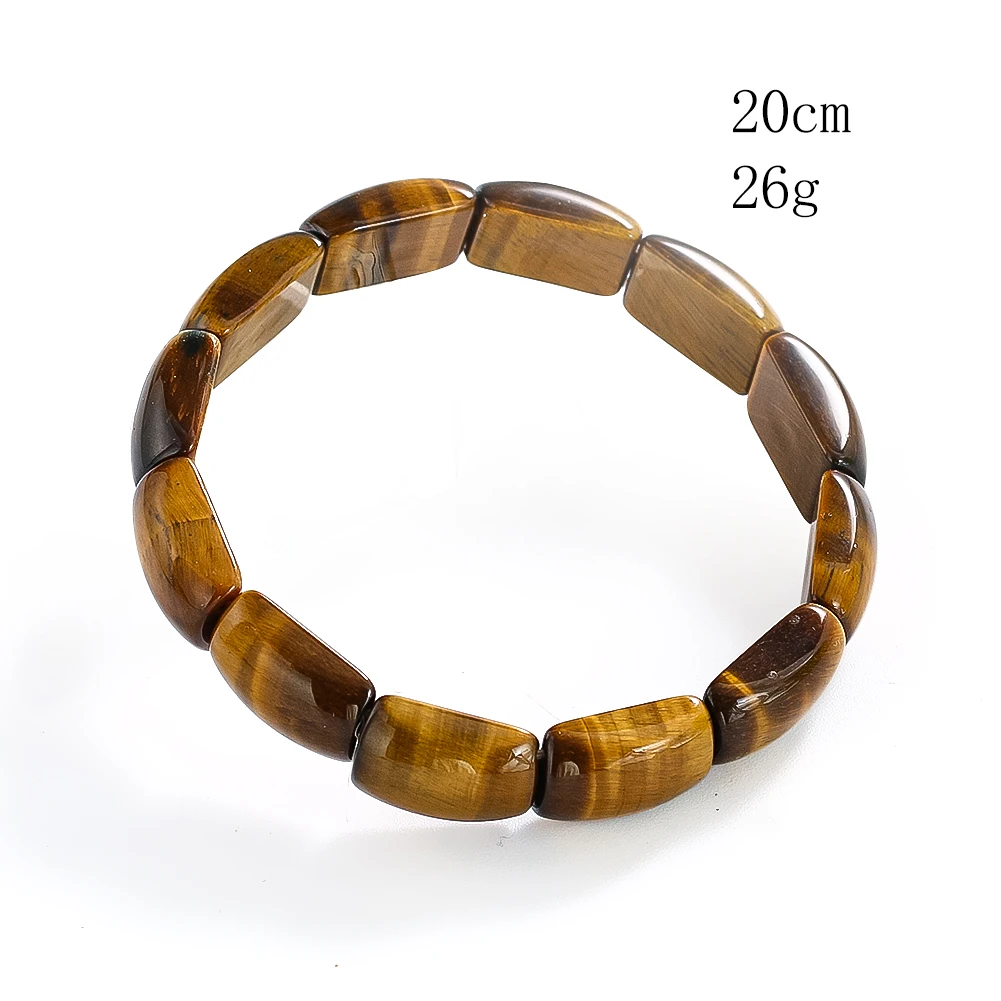 Natural Stone Square Tiger Eye Bracelet for Men Women Quartz Gemstone Healing Reiki Bangle Minimalist Yoga Meditation Jewelry