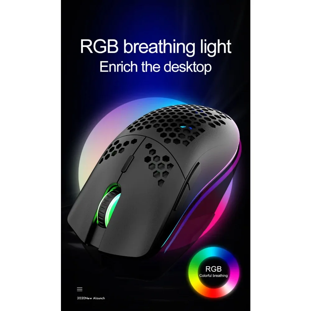 XUNFOX XYH80 Rechargeable Wireless Mouse Gaming Hollow Hole RGB Light-emitting Computer Office Esports Laptop Accessories  Gamer