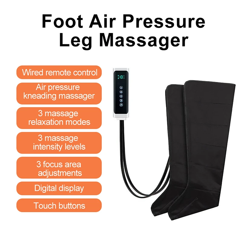 

3-in-1 Modes 360° Full Leg Massager Foot Air Pressure Leg Massager Boots Leg and Foot Air Wave Massager LED Display Controller