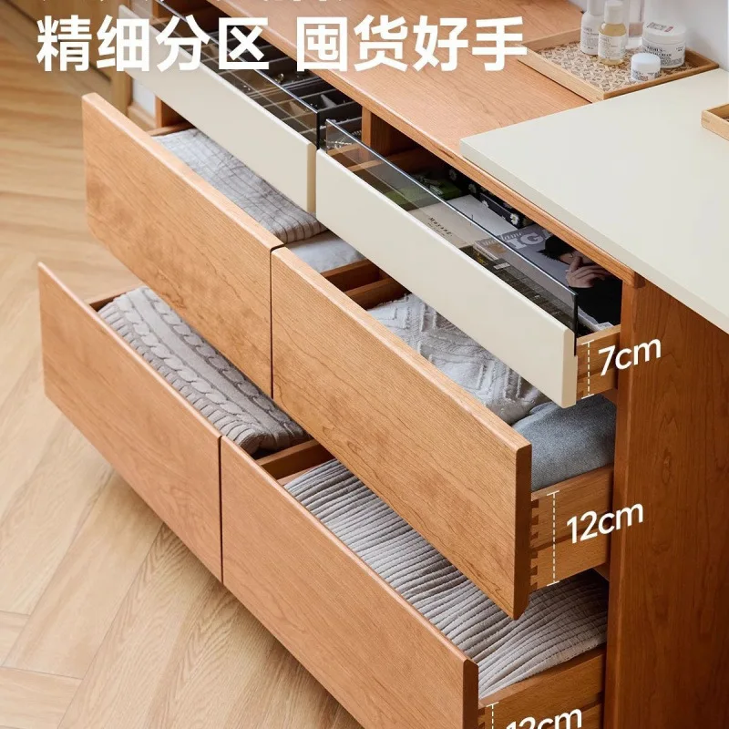 Massivholzkommode Haushalt kleine Wohnung Schminktisch Nachttisch Eimerschrank integrierter Aufbewahrungsschrank