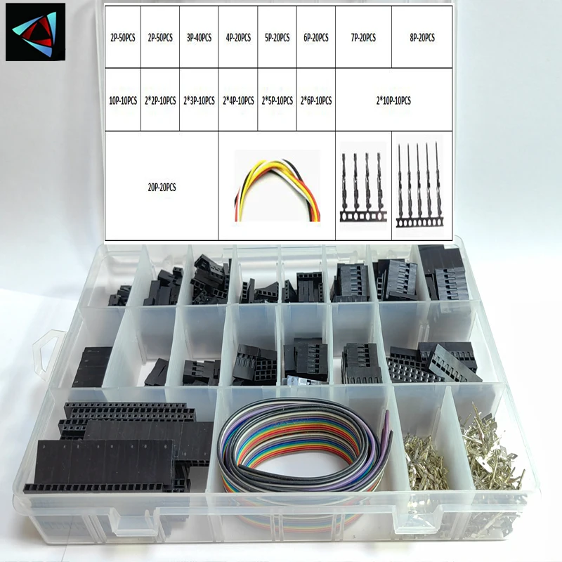 

2.54mm Dupont Connector Cable Jumper Wire 1- 20Pin Header Housing Kit Male Female Crimp Terminal Adaptor Assortment