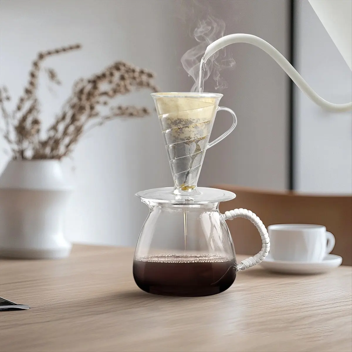 N14R Top Filter Cup Coffee Filter Home Spiral Hand Brewed Coffee Filter Cup B