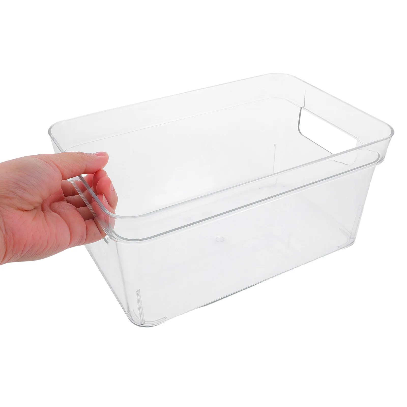 

Clear Pet Storage Box with Handles Portable Organizer for Stationery Office Supplies Craft Tools Makeup Toiletries Desktop Home