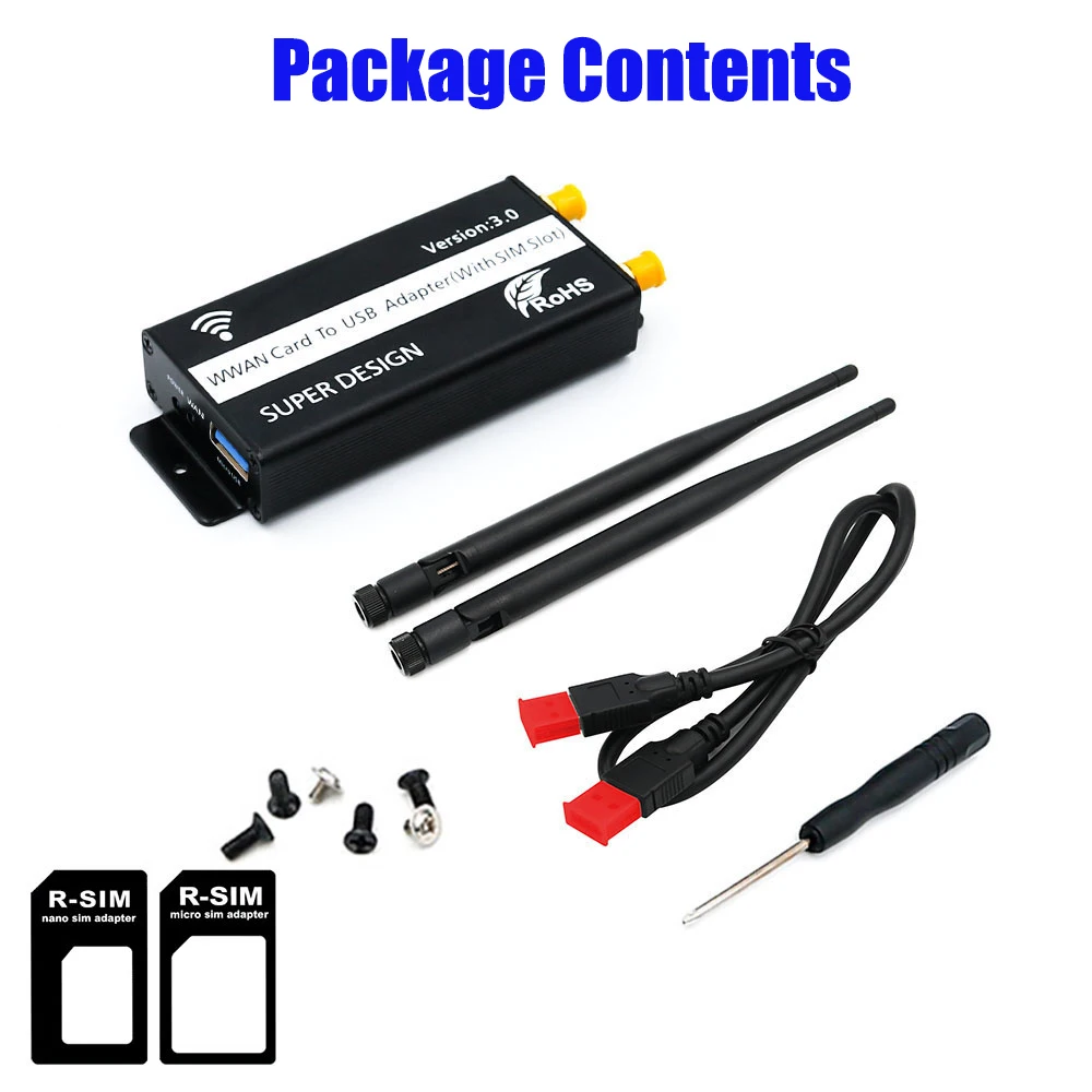 

Внешняя сетевая карта BZJ-m NGFF (M.2) к беспроводному Wi-Fi-адаптеру USB 3.0 со слотом для SIM-карты для WWAN/LTE/4G
