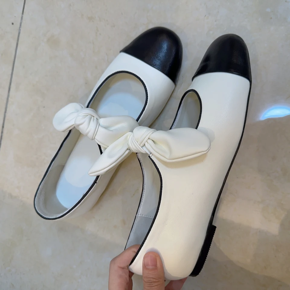 

Spring Bow-knot Women Flats Outdoor Mary Janes Fashion Round Head Girls Shoes Casual Cover Heel Zapatos Mujer
