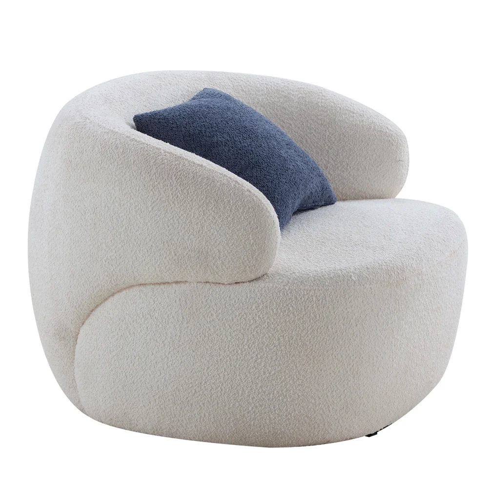 Custom Single Seat Sofa Swivel Barrel Chair Living Room Comfy Round Sofa Armchair Boucle Accent Chair