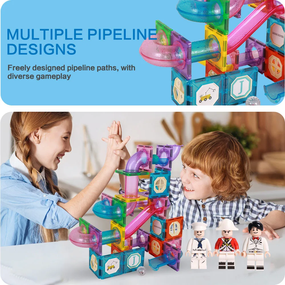 GIROMAG Magnetische tegels en buizen bouwset STEM Educatief constructiespeelgoed voor kinderen, jongens en meisjes van 3-12 jaar