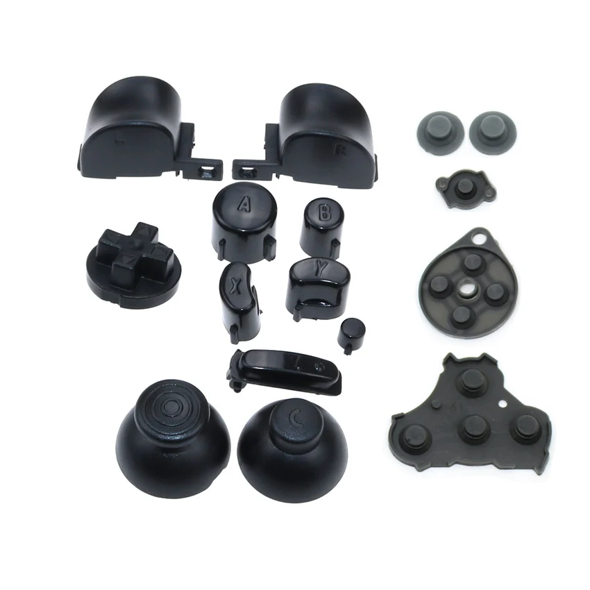 YuXi For GameCube ABXY L R Z D-Pad Button Kit Thumbstick Cap & Conductive Rubber Replacement for NGC Controller