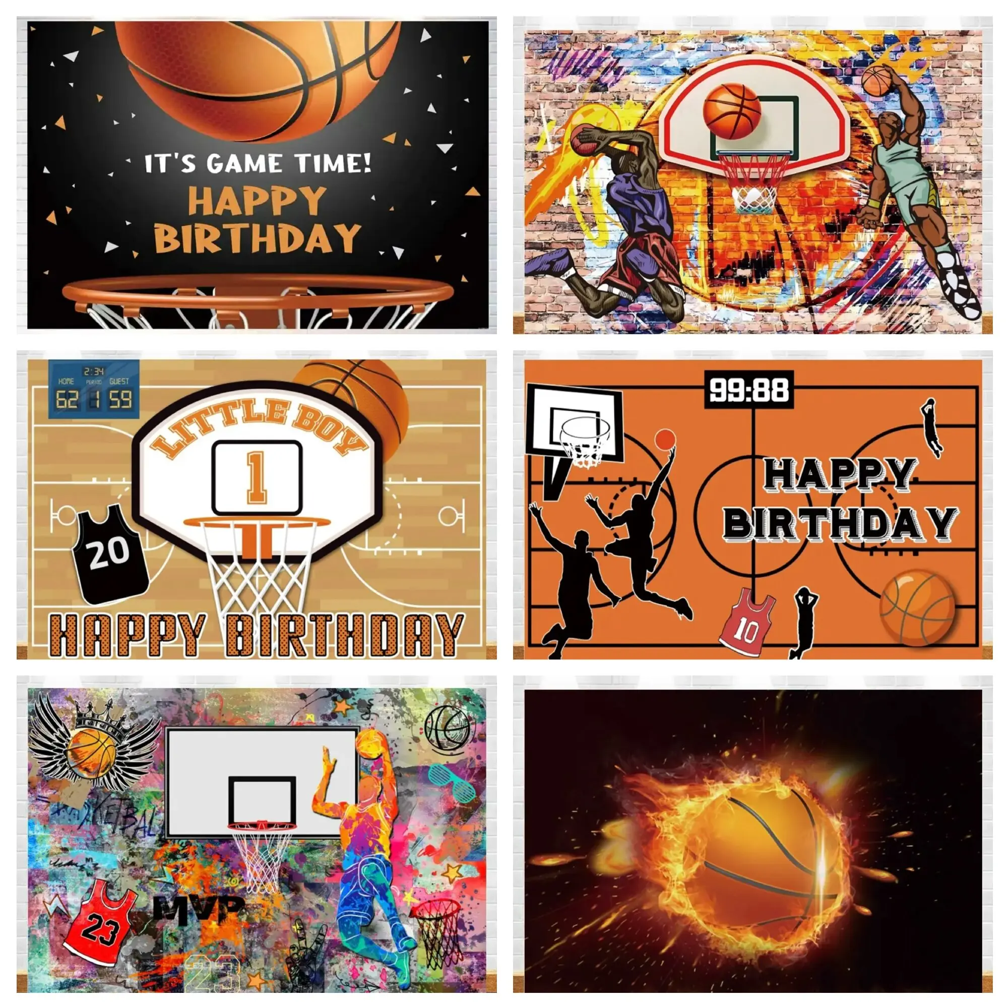 Basketball Field Stadium Photography Background Sport Theme Party Children Birthday Decoration Boys Photo Backdrop Banner