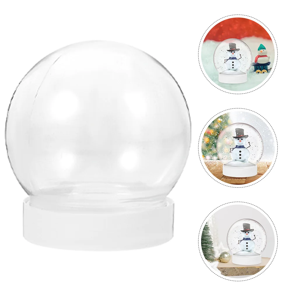 12 Pcs Snow Globe Snowball Compact Plastic DIY Water Globes Xmas Christmas Spherical Empty