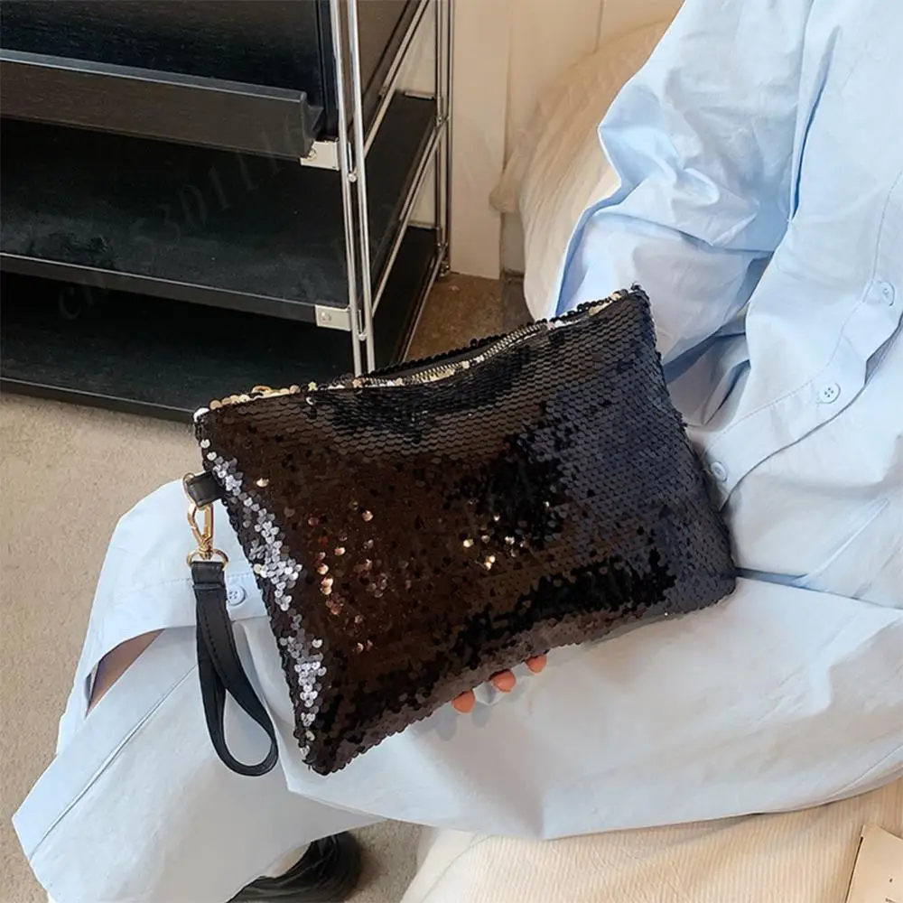 

Women Sequin Evening Bags Elegant Bling Wrist Wallet Bag Shiny Handbag Large Capacity Glitter Envelope Bag Party Clutch Purse