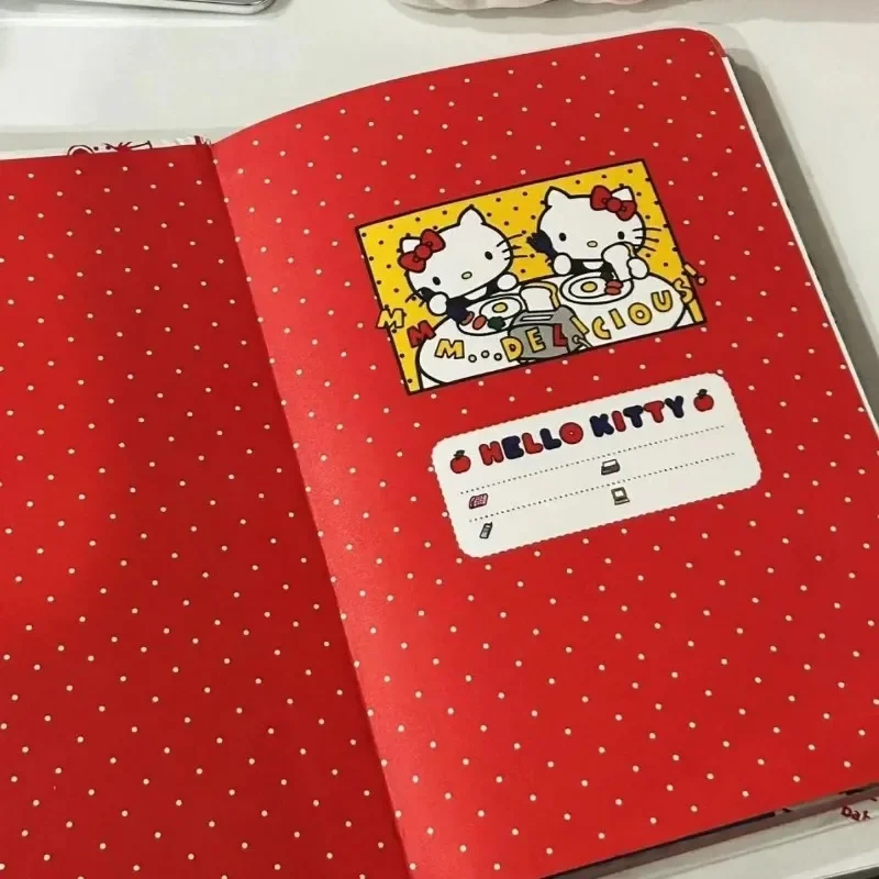 HelloKitty صفحة ملونة دفتر فتاة القلب طالب عالية الجمال الكرتون لطيف هارد شل كتيب مخطط كتاب نمط مطبوع