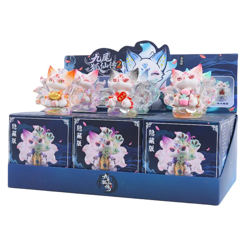 

Hot China-Chic Nine Tailed Fox Fairy V2 Blind Box Creativity With Lights Figure Desktop Decoration Mysterious Box Surprise Gift