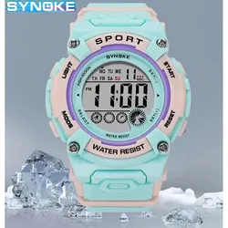 Student Digital Watch Waterproof Sports Children Watch Glow Multi Function Kids Watch Seven Colors Light Gift SYNOKE