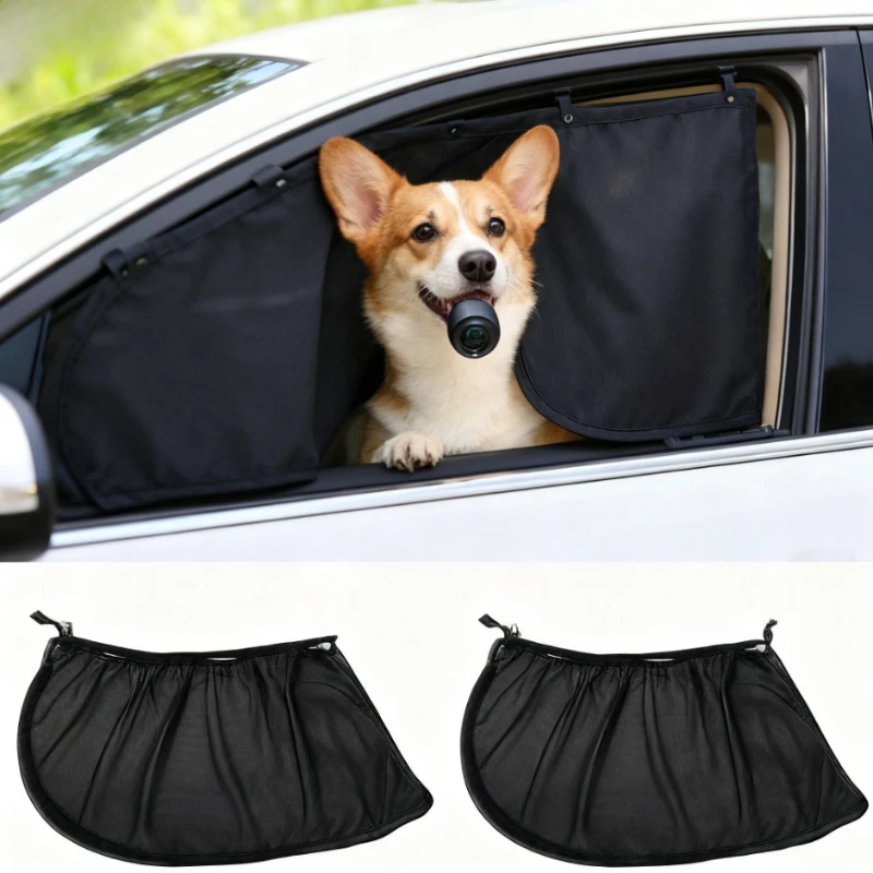 

Car Side Window Sunshade Mesh Material Breathable Sunshade Cover Not Blocking The Line of Sight Suitable for Vehicle Side Window