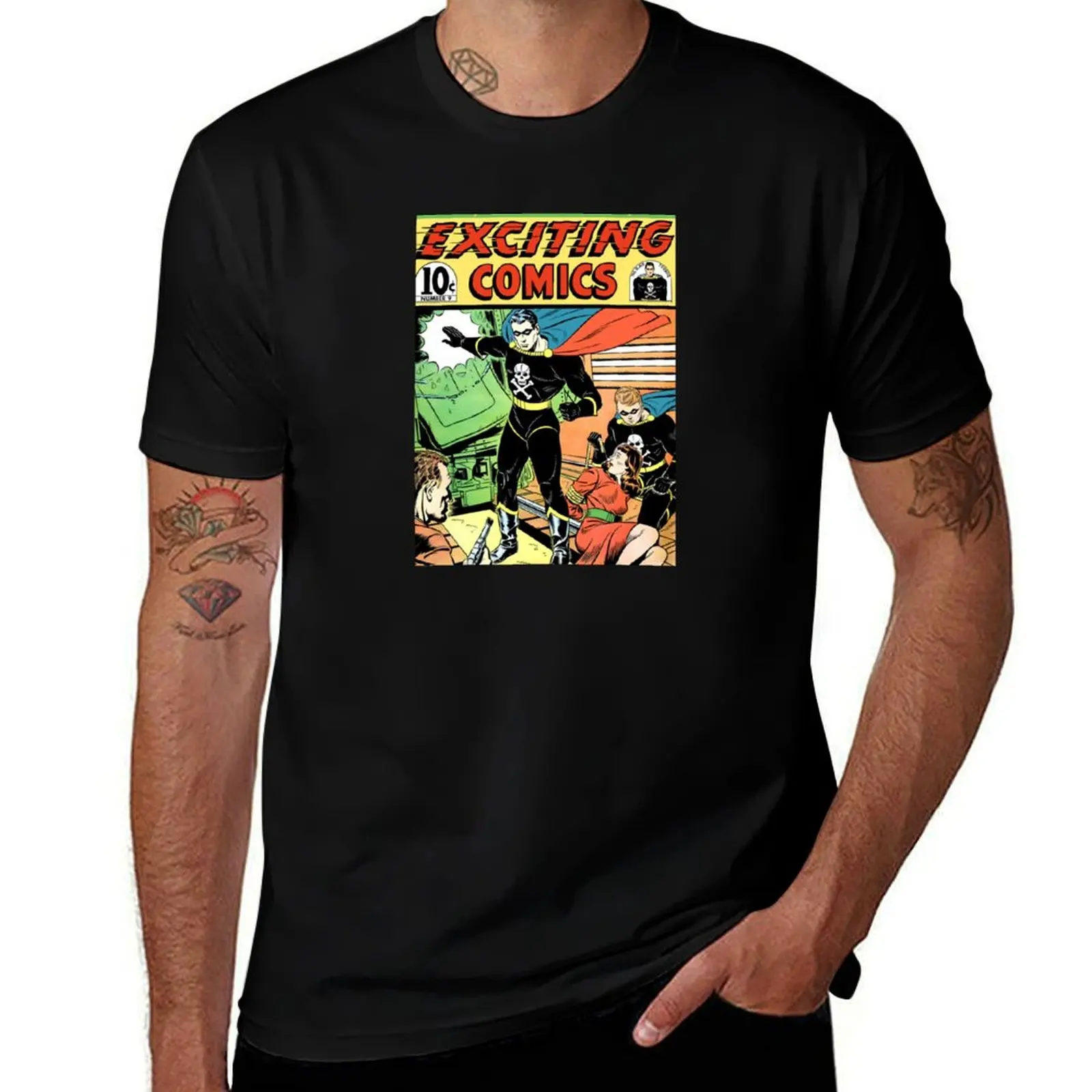 Exciting Comics #9 1941 The Black Terror T-Shirt Simple Casual Short Sleeve Tee T-Shirt