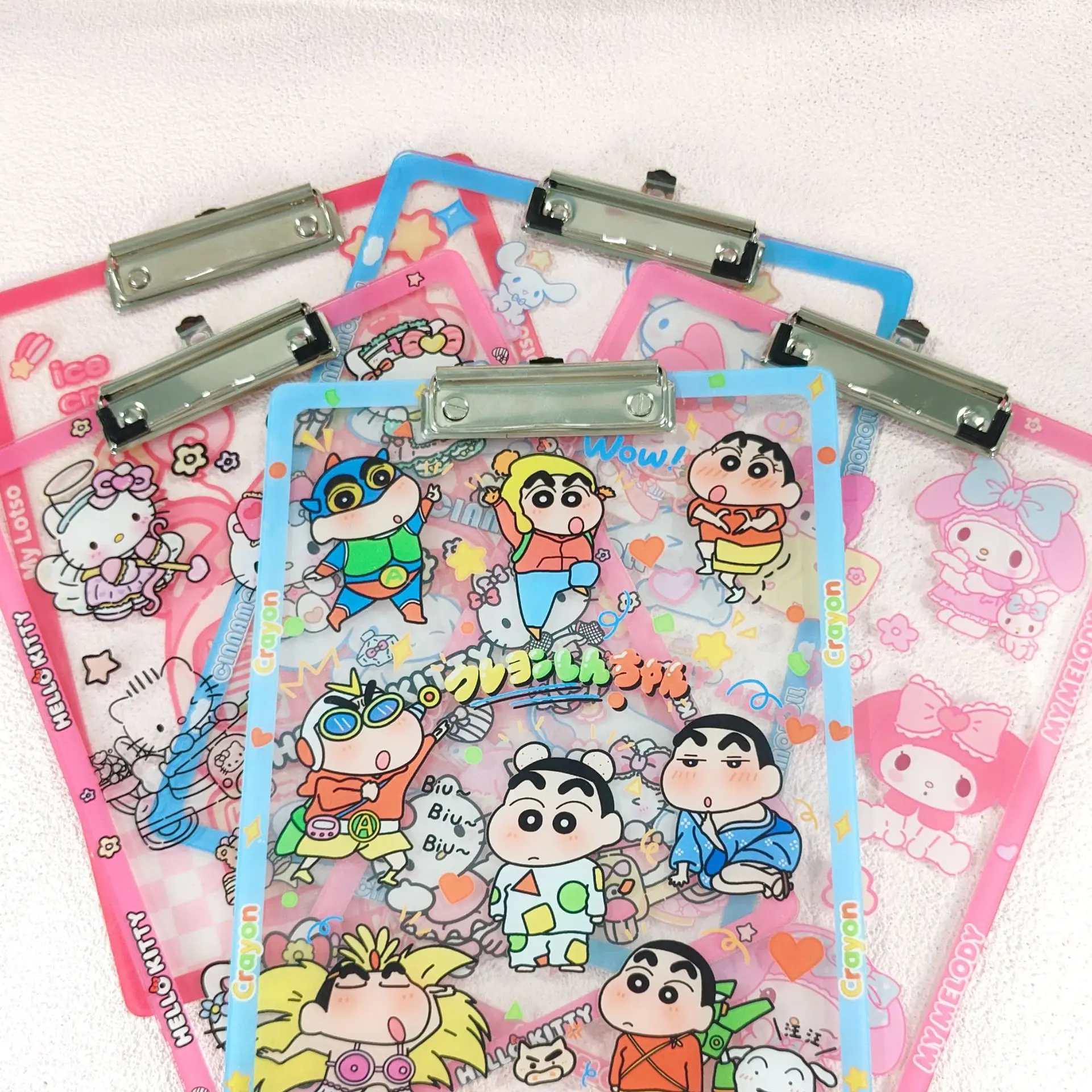 

Sanrio Hello Kitty Kuromi Cinnamoroll Melody A4 Folder Colour Printing Test Paper Storage Folder Student Writing Pad Board Clip