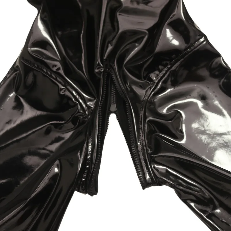 Sexy Slimming Bodysuit Glossy PVC Latex Ammonia Tight-Fitting Jumpsuit 3D Chest Shape U-Crotch Zip Open Shaping Full-Body Tights - Image 6