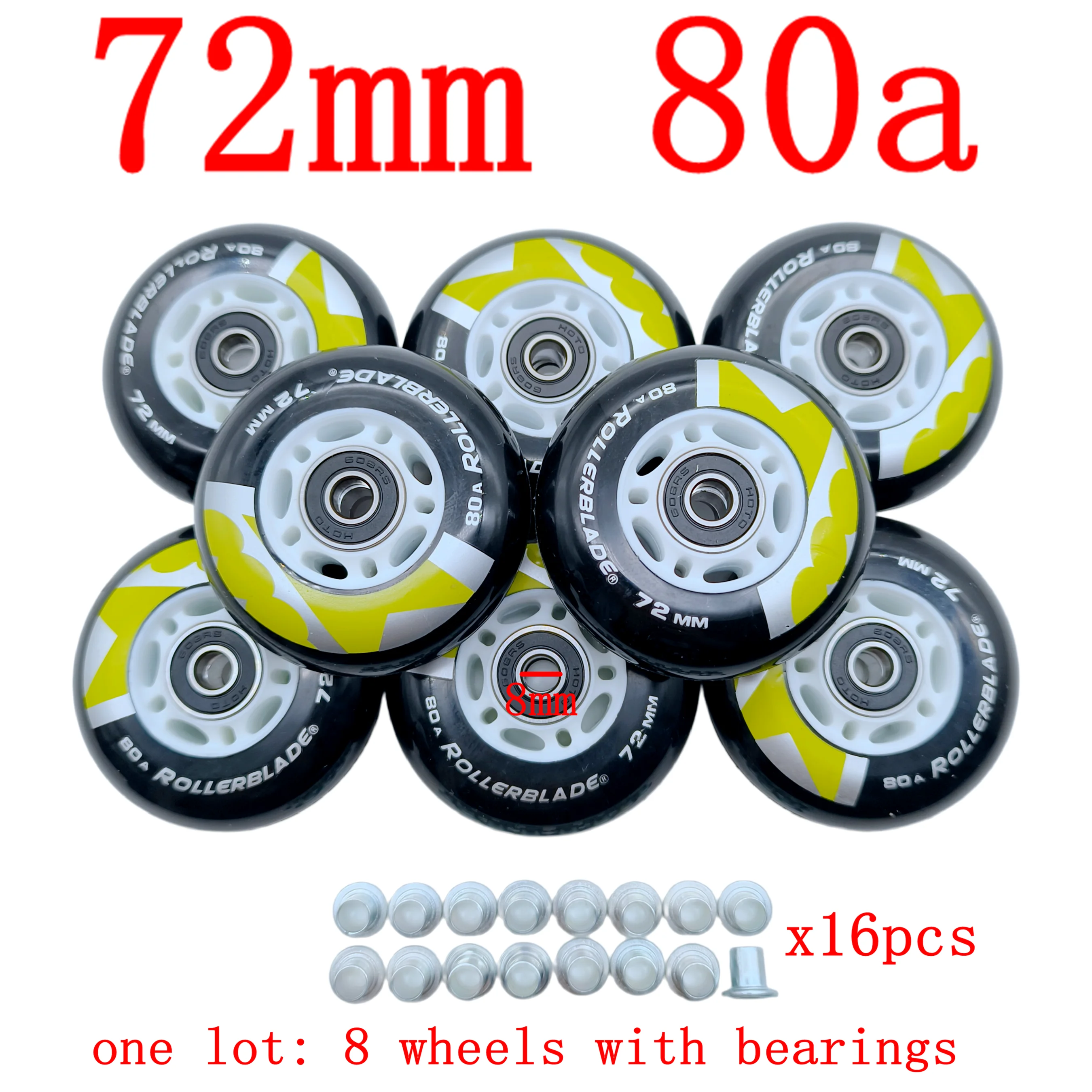 Kółko do rolek dziecięcych PU 64mm 70mm 72mm 82A 84A 8 kół/partia — zdjęcie 6