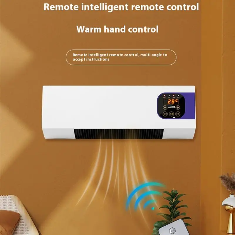 Wall-Mounted Heater With Remote Touch Control Air Cooler Ac Unit With Remote Control And Intelligent Timing For Living Room Cafe