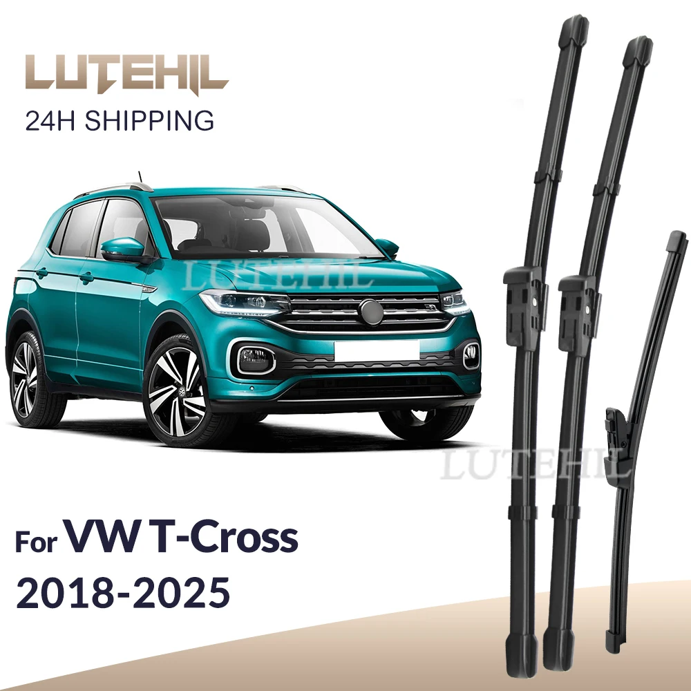 Für VW T-Cross 2018-2025 2019 2020 2021 2022 Wischer vorne und hinten Wischerblätter Windschutzscheibe Windschutzscheibe Fensterbürsten 24"+18"+10"