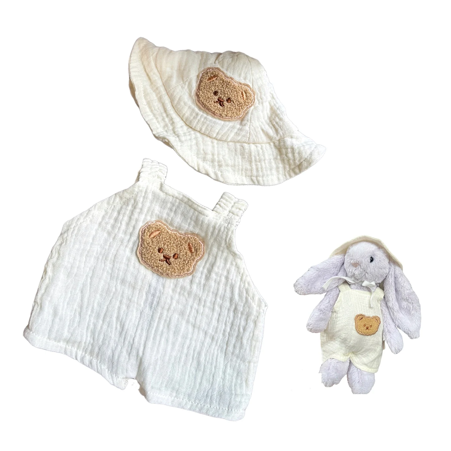 Poppenkleertjes voor Bashful Bunny en bumbly Bear, 10-12 inch teddybeer poppenkleertjes, alleen kleding zonder pop (2 st)