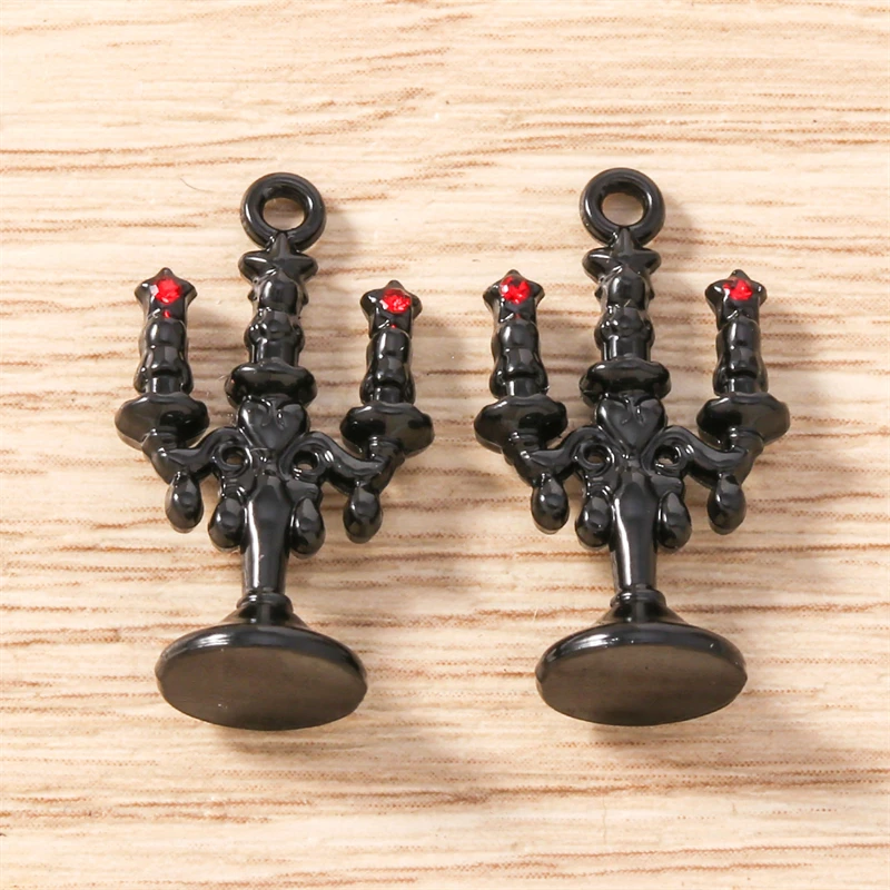 5 Stück 13 x 23 mm niedliche Metall-Kerzenständer-Form-Charms-Anhänger für Schmuckherstellung, Halsketten, Ohrringe, DIY, handgefertigtes Bastelzubehör – Detail 11