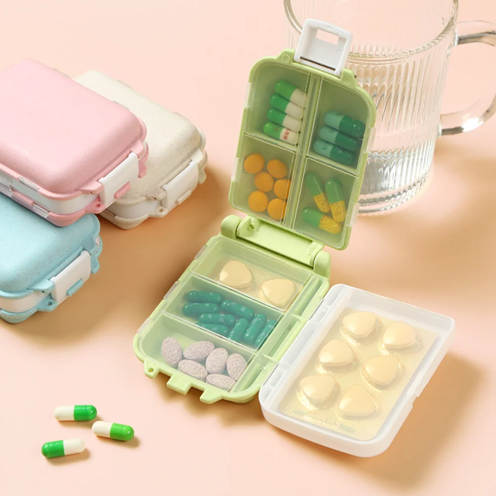 New Portable Weekly Pill Organizer 8 Grids Medicine Pill Box