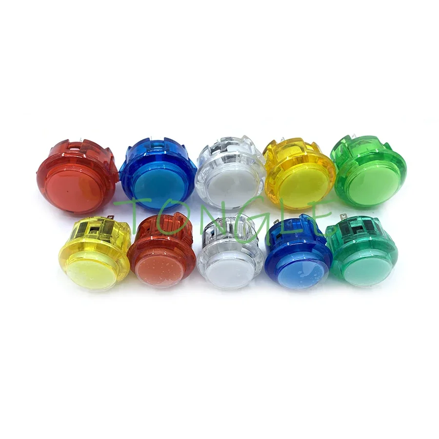 

6 шт./лот аркадный автомат без светодиодов, прозрачные кнопки SANWA 30 мм/24 мм для аркадных игровых автоматов