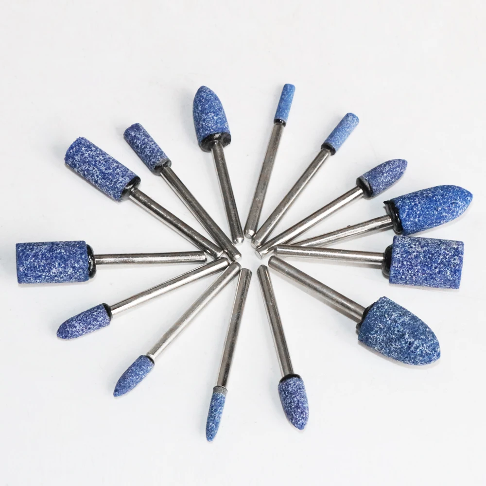 Cabezal de pulido de cerámica azul, rueda abrasiva de pulido para herramientas eléctricas rotativas Dremel, vástago de 3mm