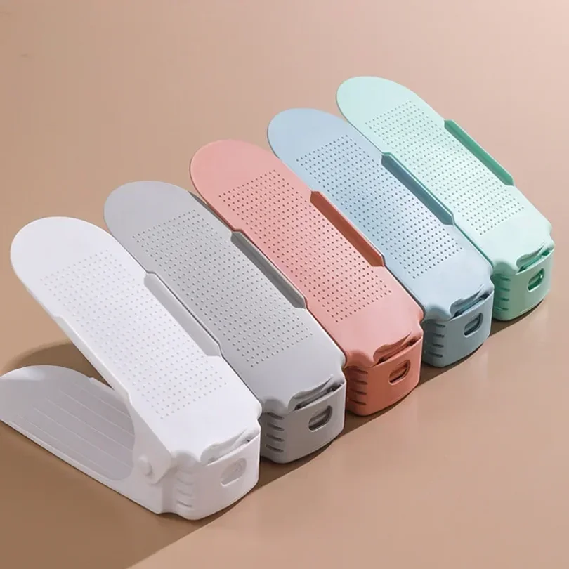 2Pcs Shoe Stacker Adjustable Shoe Slots Organizer Shoes Slots Space Saver Double Deck Rack Holder For Closet Organization Hot