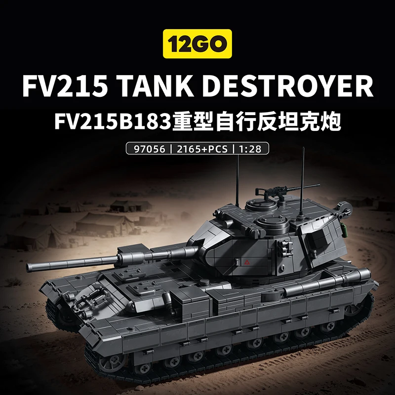 FV215B183 Military Vehicle Model Building Blocks 97056 High Difficulty DIY Assemble Bricks Static Display Ornament For Hobbyist