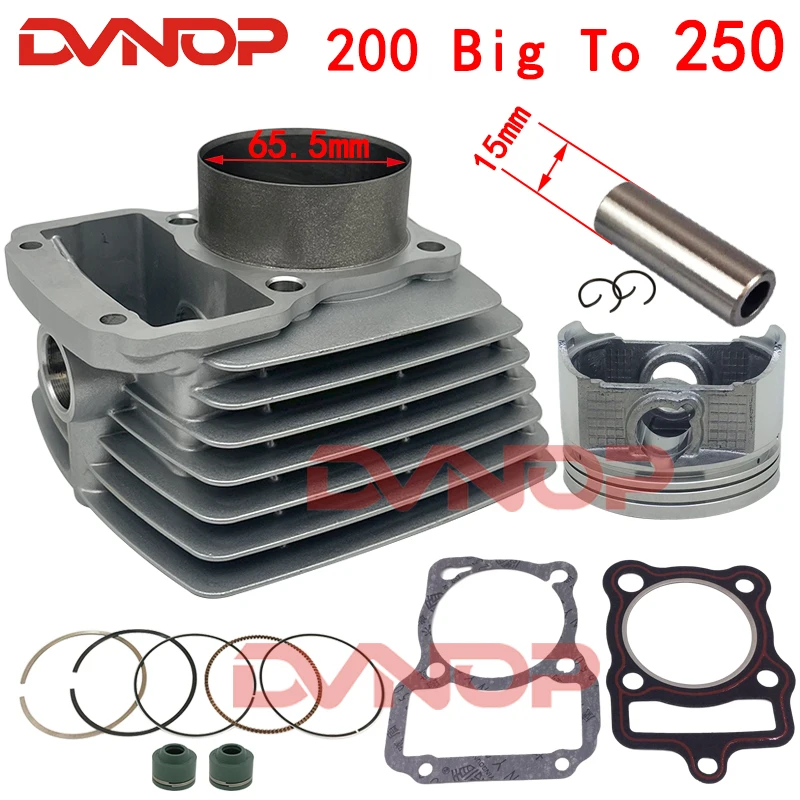 

65.5mm Big Bore Motorcycle Cylinder Kit For For CG196 CG200 ZJ200 CG ZJ 200 big to 250